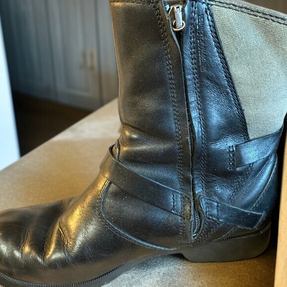 Teva Women's Black De La Vina Le Leather Ankle Side Zip Chelsea Boots size 6.5 - Picture 2 of 4